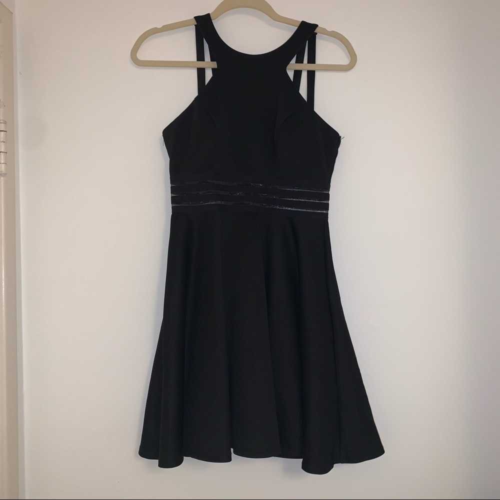 black flare dress